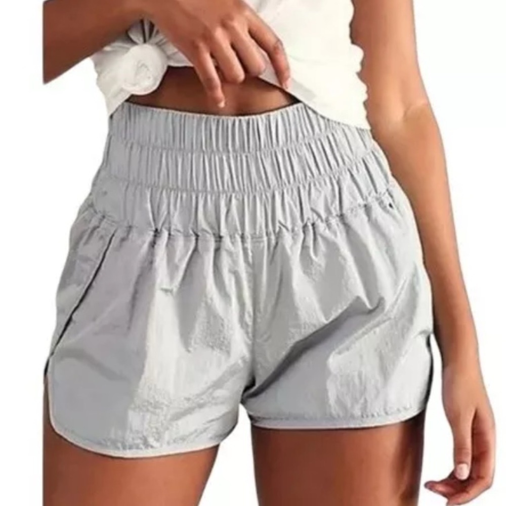 FP Movement Women's Gray Elastic Waist Shorts with butt sculpting back Size L/ml